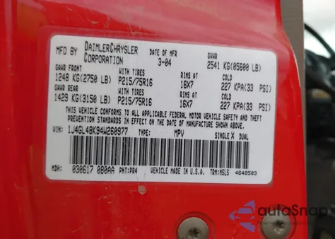 2004 Jeep Liberty Sport z USA, uszkodzony, nr VIN 1J4GL48K94W260977